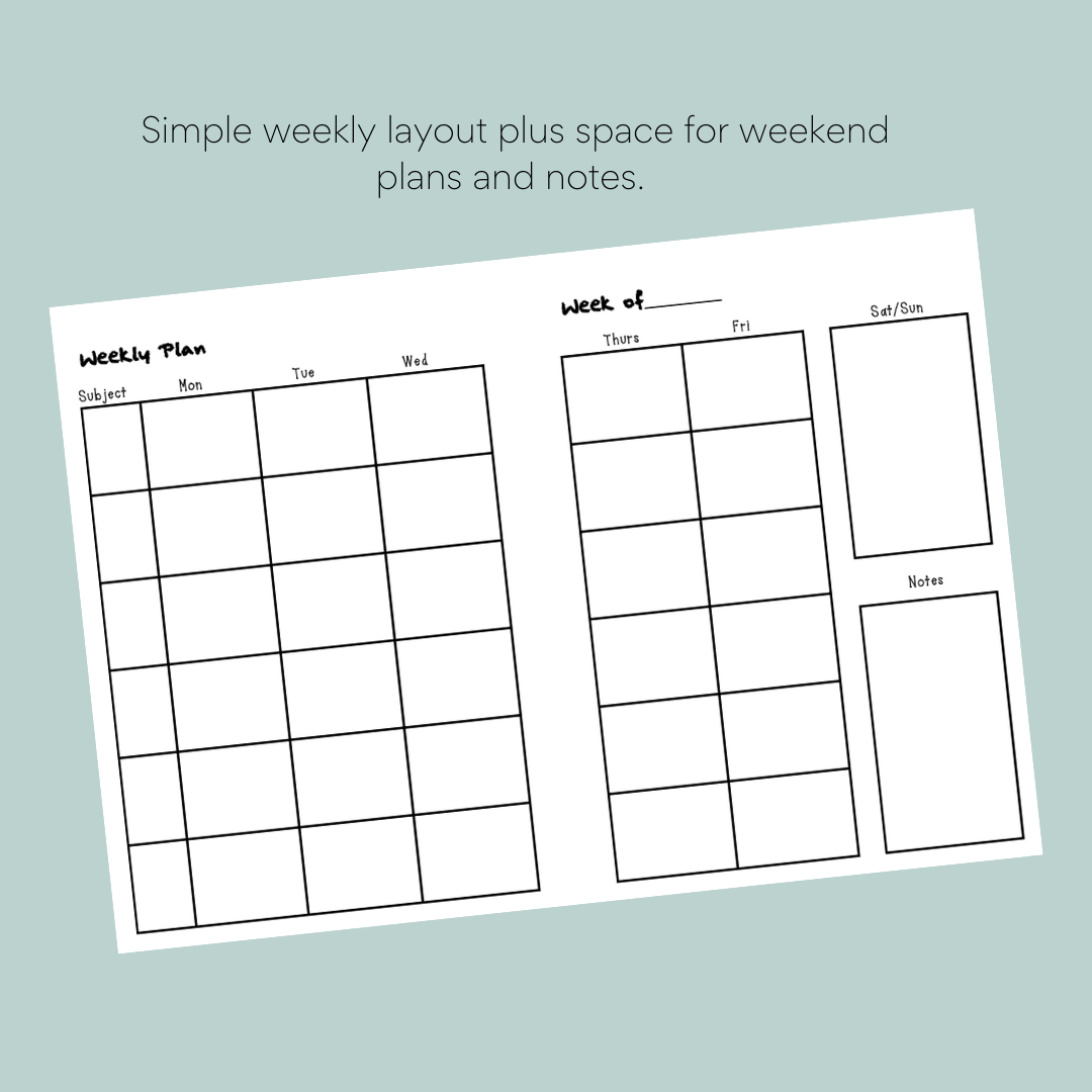 Basic Student Planner - Editable Version