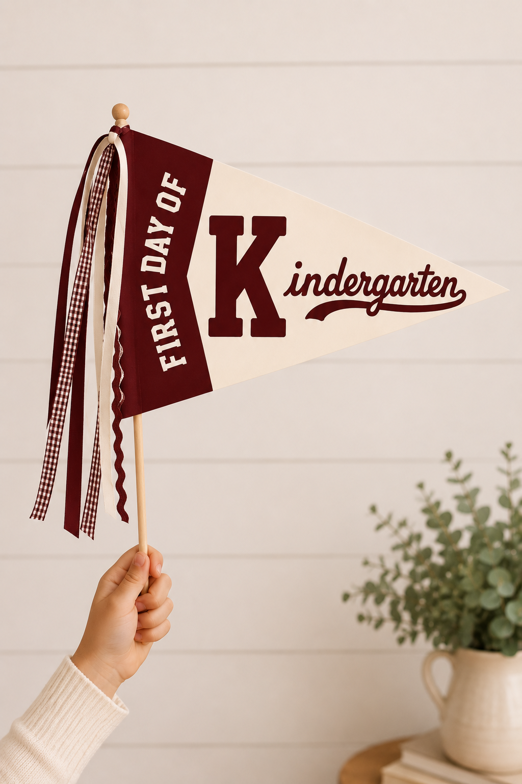 First Day of School Pennant Flags | Printable Back-to-School Photo Props | Kindergarten–12th Grade | Digital Download
