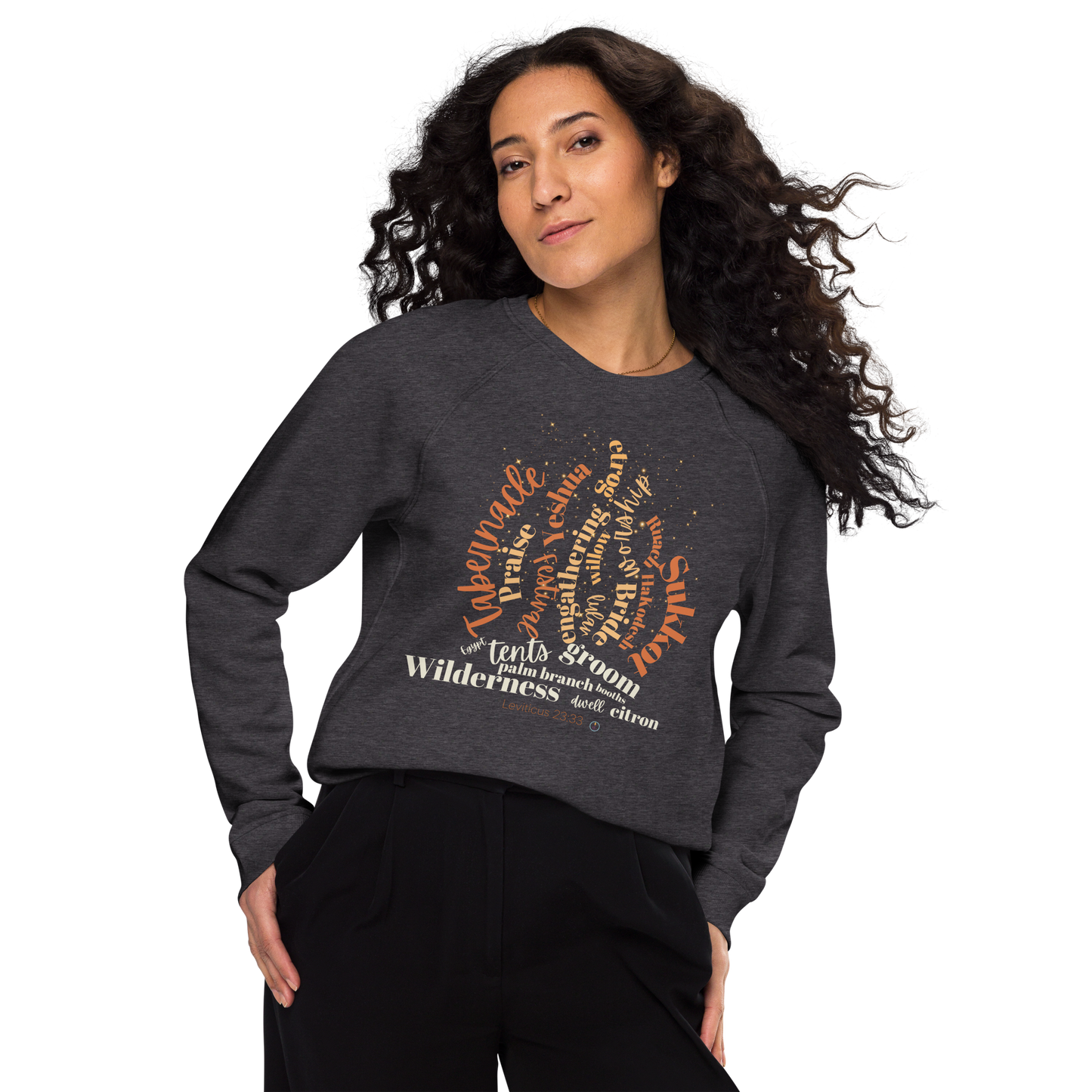 Sukkot Fire Typographic Raglan Sweatshirt