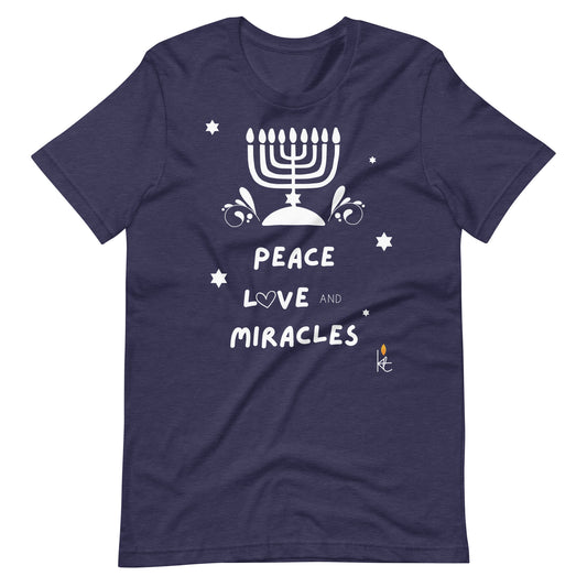 Peace Love & Miracles Chanukah Tee